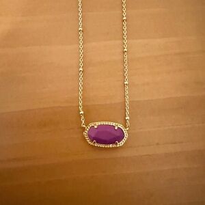Kendra Scott Gold Necklace with Purple Resin stone